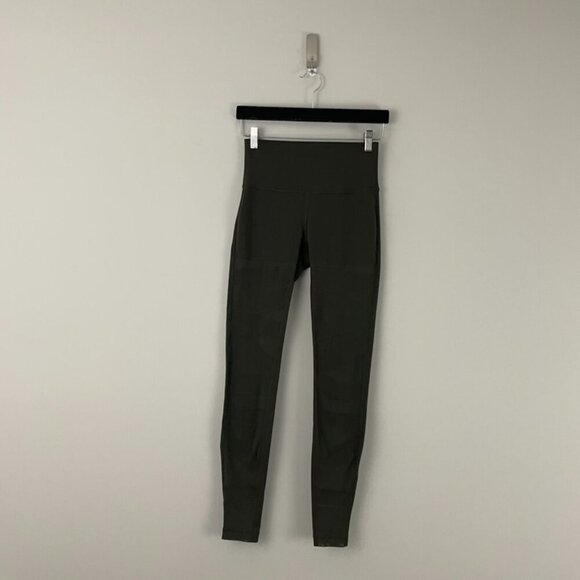 Lululemon Wunder Under Pant Hi Rise Tech Mesh Dark Olive Size 6 - Picture 1 of 6